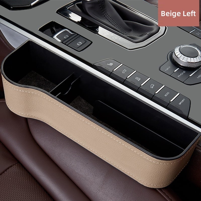 Premium Leather | Car Seat Organizer with Cup Holder & Gap Prevention | Back Seat Car Organizer for Extra Storage 9