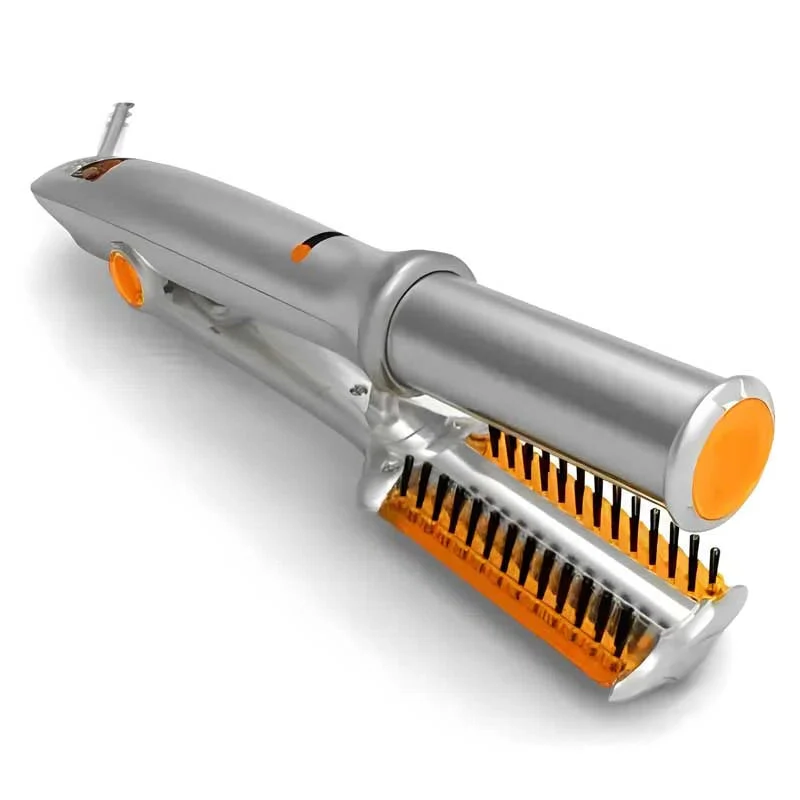 Professional 2-in-1 Rotating Hair Brush & Styling Iron with Adjustable Heat Settings for Versatile Styling 0
