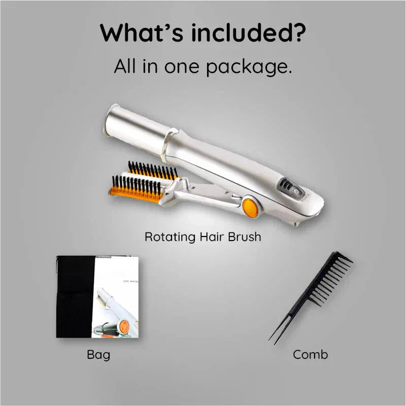 Professional 2-in-1 Rotating Hair Brush & Styling Iron with Adjustable Heat Settings for Versatile Styling 5