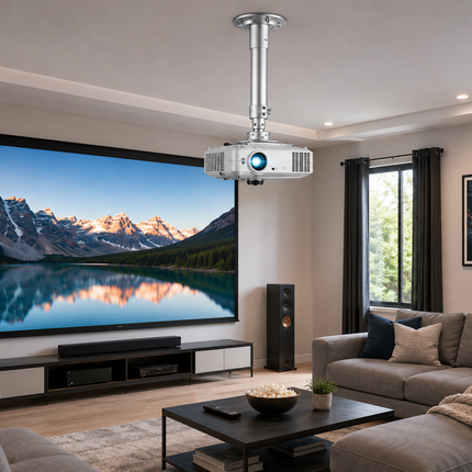 Projector Ceiling Mount Kit, Universal Projector Mount for Wall and Floor, Aluminum Projector Bracket with 360 Degree Tilt