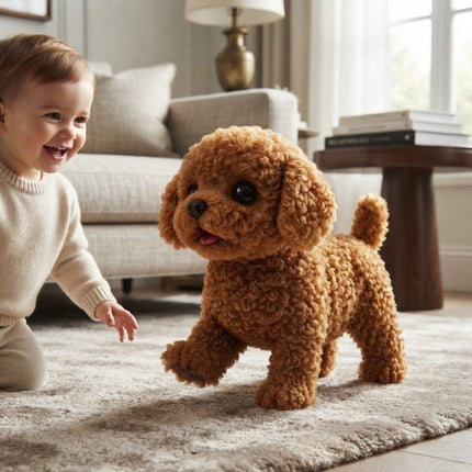 Puppy Toy that Walks and Barks, Interactive Plush Puppy Toy for Kids, Realistic Barking Dog Toy with Lifelike Movements