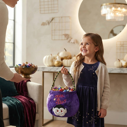 Trick or Treat Bags for Kids, Reusable Halloween Candy Bag for Party Favors