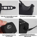 TUZWA Bike Light and Horn, 250 Lumens Rechargeable Bicycle Headlight with 110dB Horn, Wireless Remote, 4 Modes, IPX5, 1200mAh