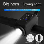 TUZWA Bike Light and Horn, 250 Lumens Rechargeable Bicycle Headlight with 110dB Horn, Wireless Remote, 4 Modes, IPX5, 1200mAh