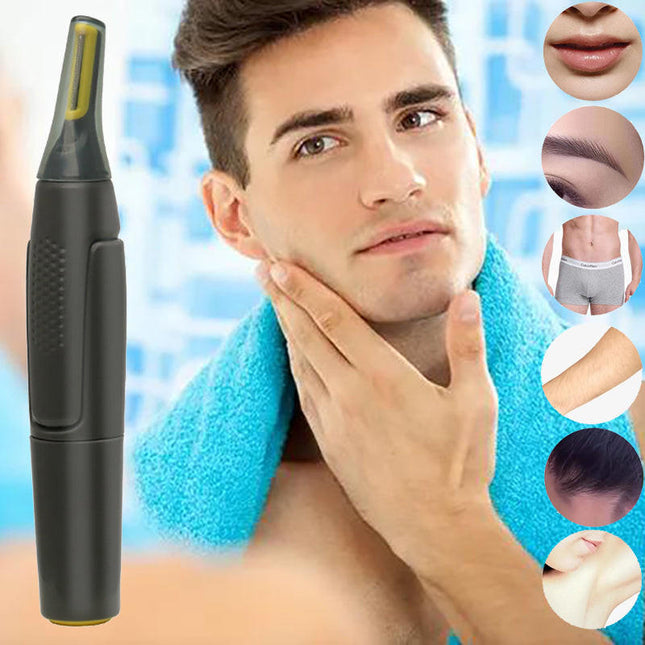 Nose Hair Trimmer for Men and Women, Cordless Eyebrow Trimmer with LED Light