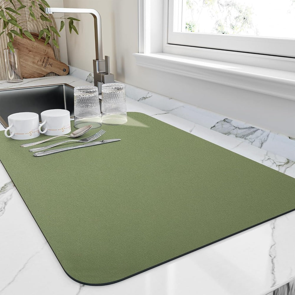 Quick Dry Kitchen Dish Drying Mat with Super Absorbent Diatomite | Compact Solution for Fast Drying 6
