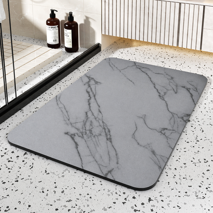 Quick Dry Stone Bath Mat with Non-Slip Rubber Base | Modern Marble Design for Moisture Control 4