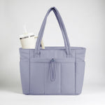 Quilted Tote Bag with Laptop Sleeve & Tumbler Holder | Spacious Organizer for Travel and Daily Use 6