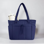 Quilted Tote Bag with Laptop Sleeve & Tumbler Holder | Stylish Organizer for Travel and Daily Use 3