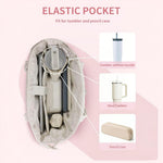 Quilted Tote Bag with Laptop Sleeve & Tumbler Holder | Stylish Organizer for Travel and Daily Use 7