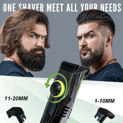 Waterproof Vacuum Beard Trimmer for Men, IPX6 Cordless Hair Clipper with 20 Length Settings and Type C Charging