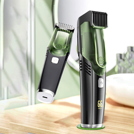 Waterproof Vacuum Beard Trimmer for Men, IPX6 Cordless Hair Clipper with 20 Length Settings and Type C Charging