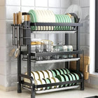 Dish Drying Rack, Multi Tier Dish Rack with Adjustable Shelves, Space Saving Dish Drainer for Plates and Pans