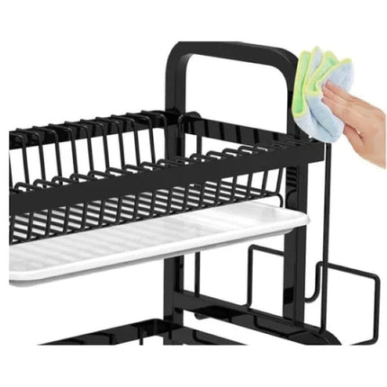 Dish Drying Rack, Space Saving Dish Drainer for Plates and Pans