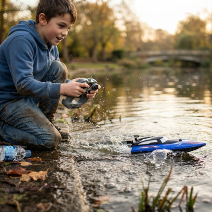 Remote Control Boat for Kids, RC Boat with Dual Motors and Twin Propellers