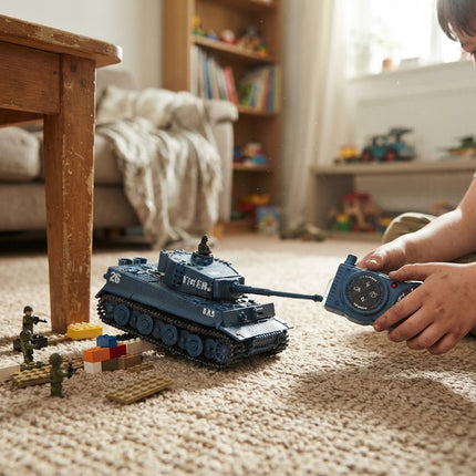 RC Tank for Kids, Remote Control Tank with 360 Degree Rotating Turret, Military Tank Toy with Sound and Recoil Effects