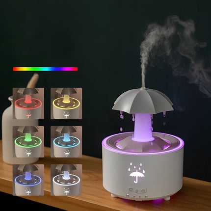 Cool Mist Humidifier with Rain Sounds, Ultrasonic Humidifier with 7 Color LED Light, Essential Oil Diffuser Humidifier