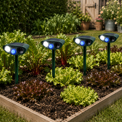 Rabbit Repellent for Garden, Rabbit Deterrent with Flashing LED