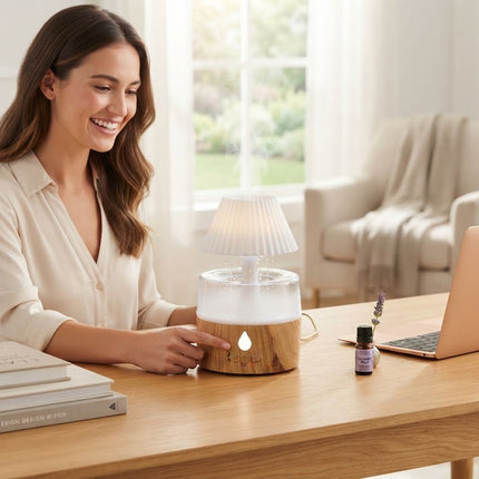 Humidifier for Bedroom, Rain Cloud Humidifier with Night Light, Cool Mist Humidifier, Essential Oil Diffuser for Home