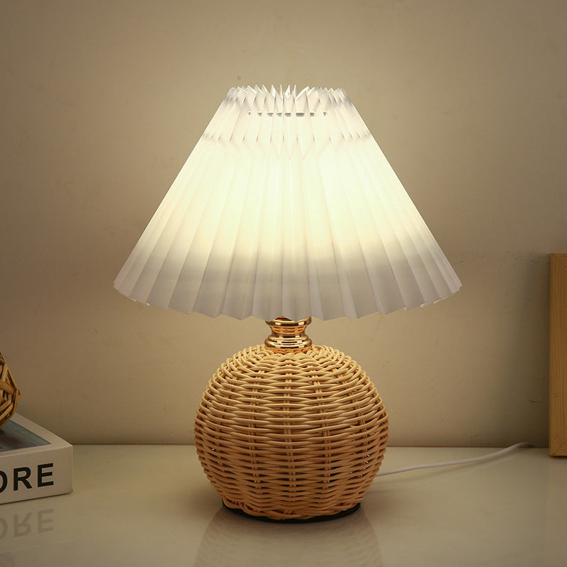 RattanGlow | Elegant Dimmable LED Table Lamp with Remote Control 0