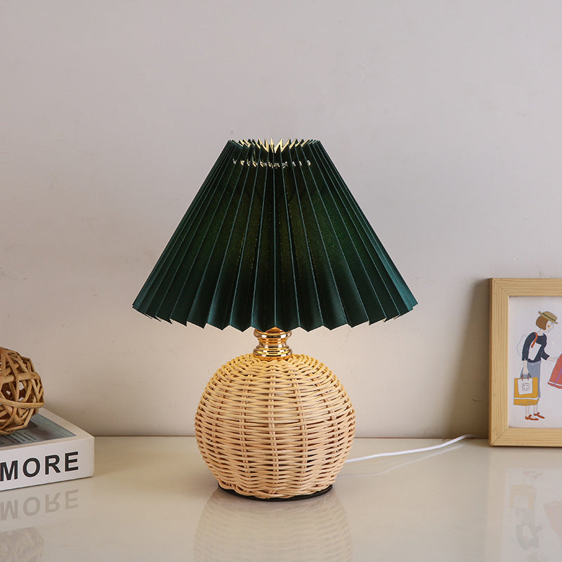 RattanGlow | Elegant Dimmable LED Table Lamp with Remote Control 6