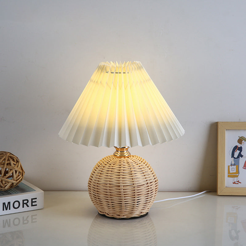 RattanGlow | Elegant Dimmable LED Table Lamp with Remote Control 9
