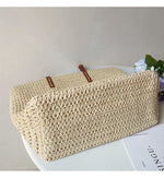 Rattan Woven Tote Bag with Leather Straps | Stylish Beach Bag for Summer Adventures 8