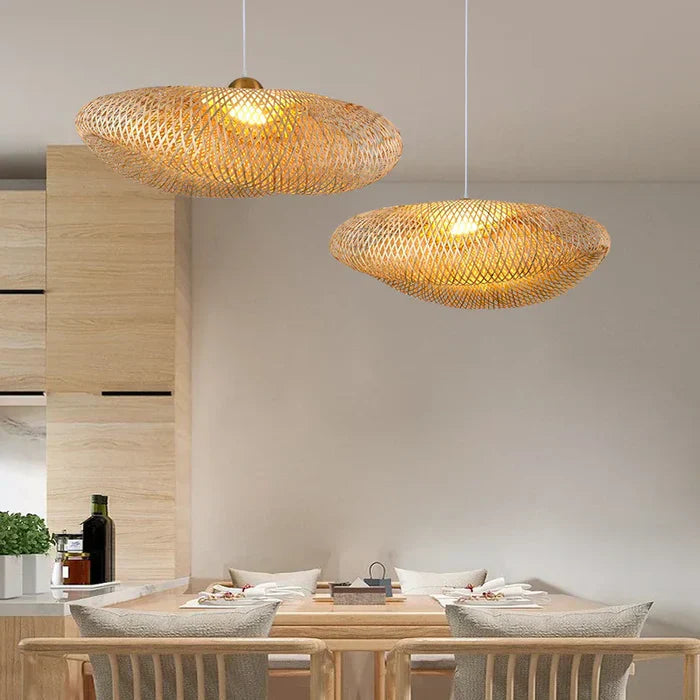 RayaLicht | Handmade Rattan Pendant Lamp with Soft Warm Glow | Natural Design for Cozy Ambiance 0