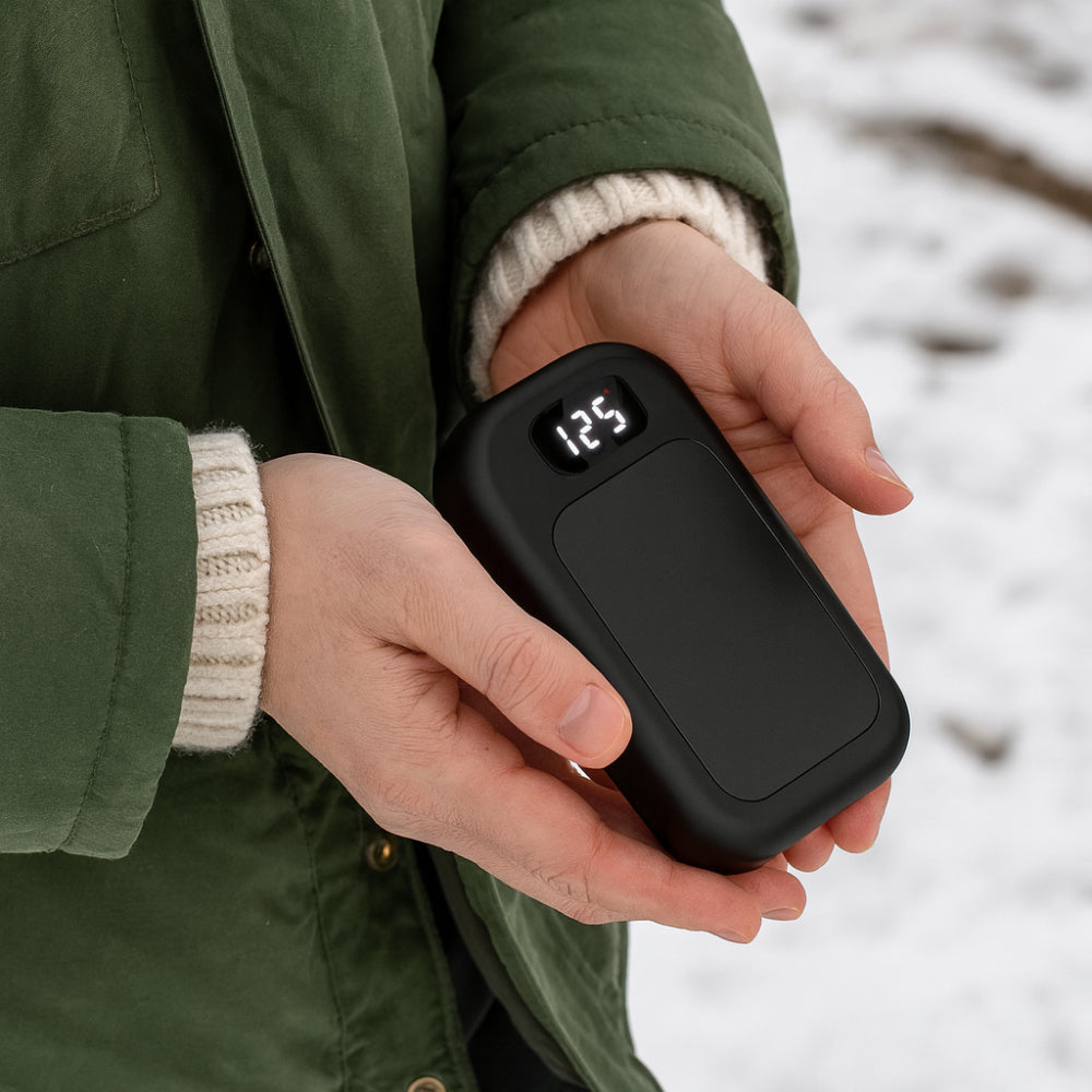 Rechargeable Hand Warmers Dual Pack with LED Display | Adjustable Heat Levels for Comfort 0