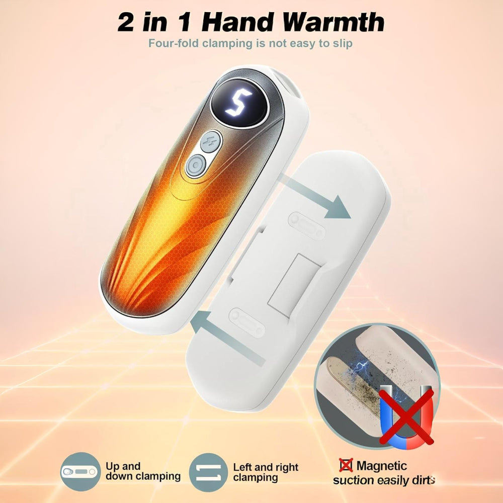 Rechargeable Hand Warmers Set with LED Display | Instant Heat for Outdoor Comfort 7