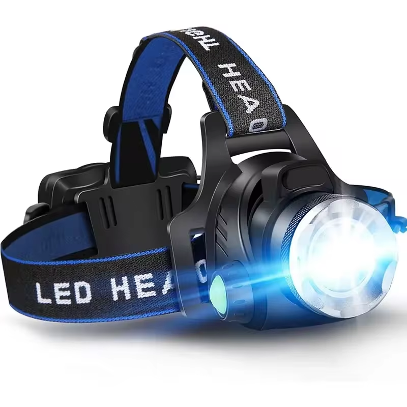 Rechargeable LED Headlamp with Adjustable Zoom & Waterproof Design | 2000 Lumens for Outdoor Activities 0