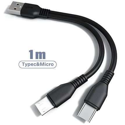 USB C Cable 2 in 1, Multi Charging Cable Micro USB and Type C, Double USB C Cable for Phones