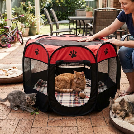 Cat House Indoor and Outdoor, Pop Up Cat Tent and Dog Playpen for Small Dogs – image 6