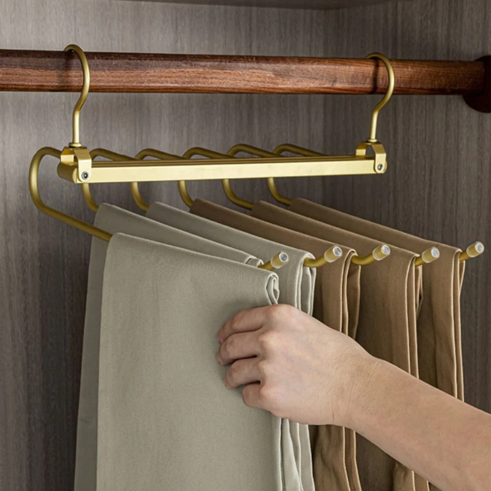 Regal Gold | Space-Saving Trouser Hanger with 360° Rotation & Non-Slip Design for Organized Closet 0