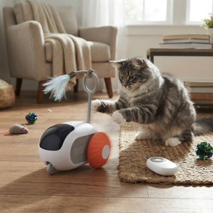 Automatic Cat Toy with Remote Control and Obstacle Sensors