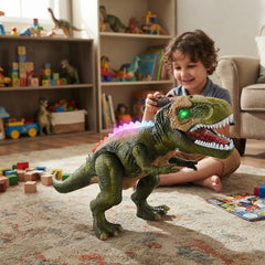 Remote Control Dinosaur Toys T Rex with LED Light Up Eyes, Walking Roaring Tyrannosaurus Rex Toy, RC Dinosaur Toy