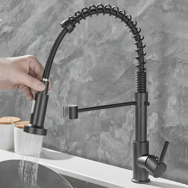 Kitchen Faucet with Sprayer, Pull Down Kitchen Sink Faucet, Stainless Steel Kitchen Faucets Solid Brass