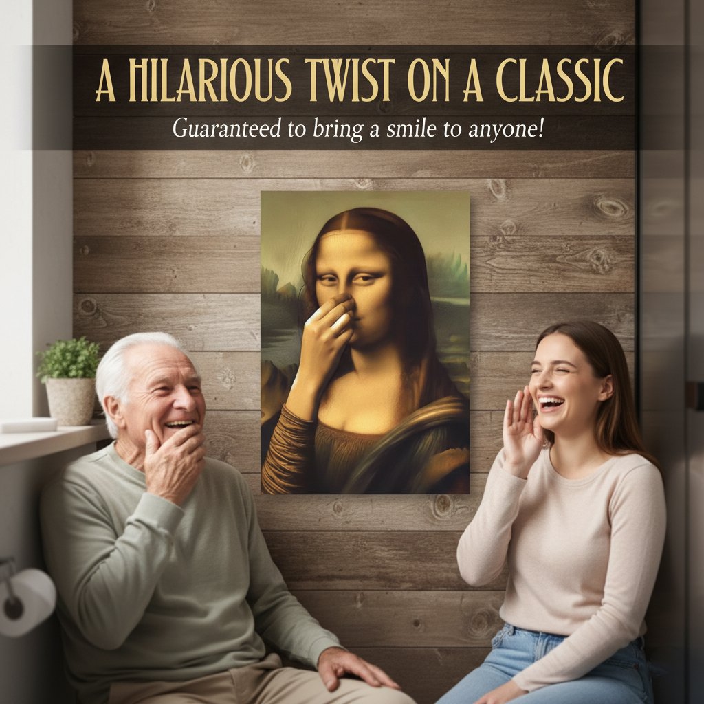 Renaissance Woman Canvas Art | Humorous Bathroom Decor for a Playful Touch 0