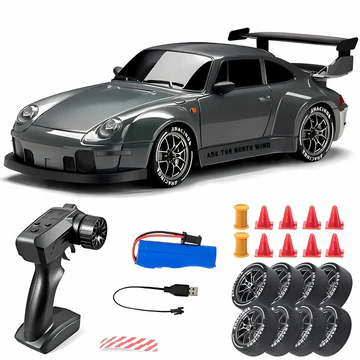 Retro Drift Master | 4WD RC Car with LED Lights & Adjustable Modes | Thrilling Racing Experience 0
