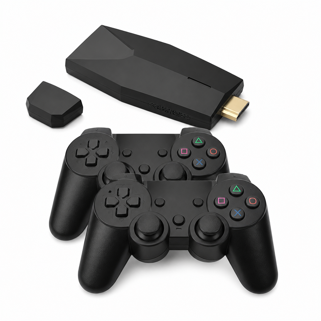 Retro Gaming Stick | 4K HDMI Game Console with Dual Wireless Controllers | 20,000 Pre-Installed Games for Endless Fun 0