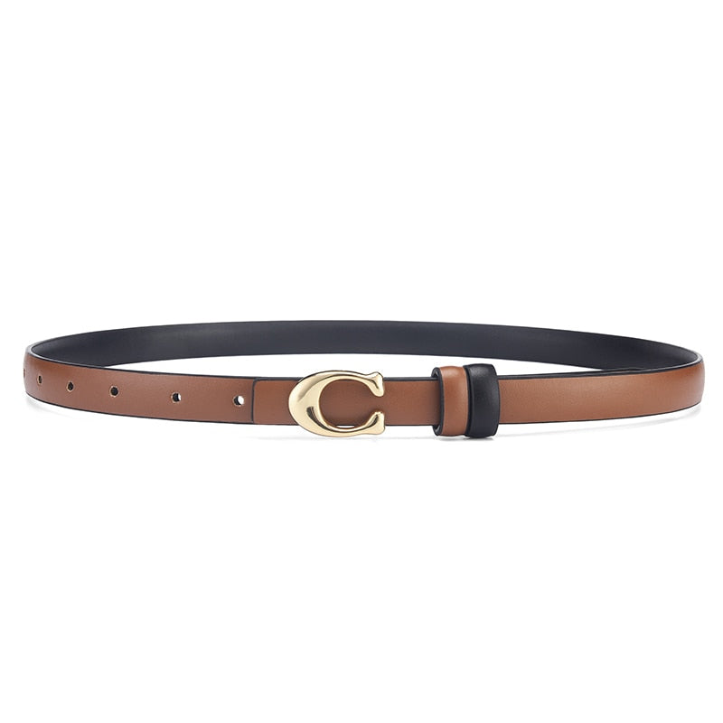 Reversible Slim C-Buckle Belt with Detachable Buckle | Dual Color Design for Effortless Style 10