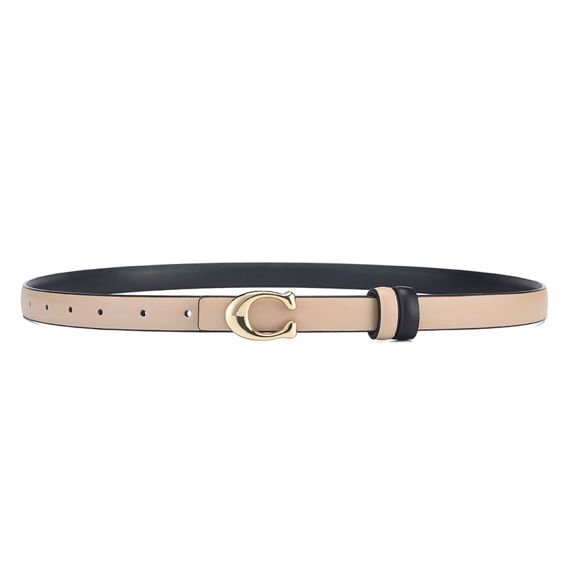 Reversible Slim C-Buckle Belt with Detachable Buckle | Dual Color Design for Effortless Style 9