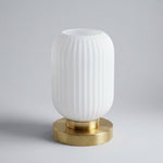 Ribbed Glass Table Lamp with LED Compatibility | Elegant Design for Cozy Ambiance 4