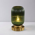 Ribbed Glass Table Lamp with LED Compatibility | Elegant Design for Cozy Ambiance 5