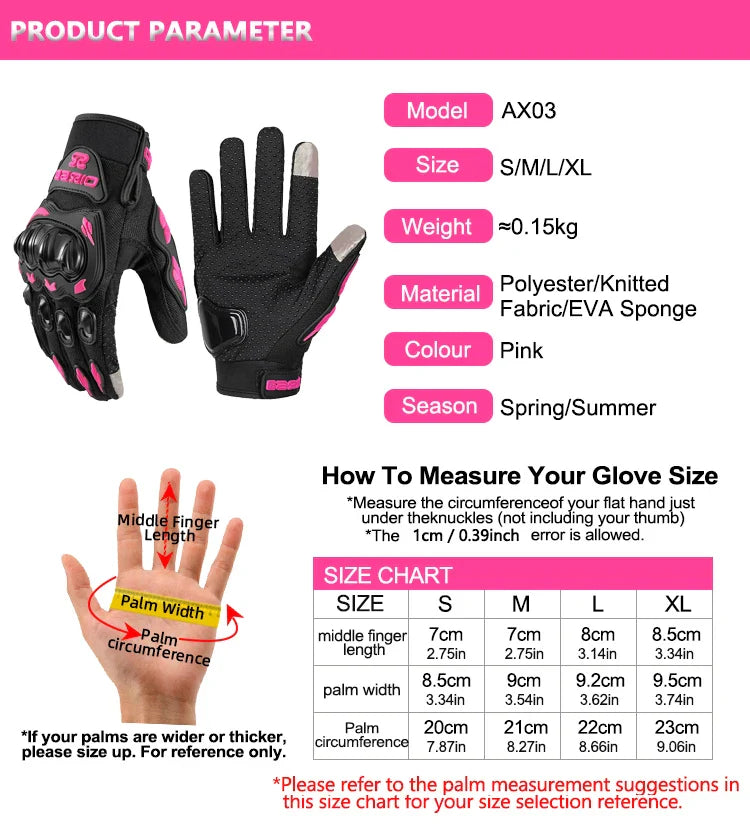 Rider's Choice | Women's Motorcycle Gloves with Breathable Mesh & Touchscreen Tips | Enhanced Grip for Comfort and Control 6
