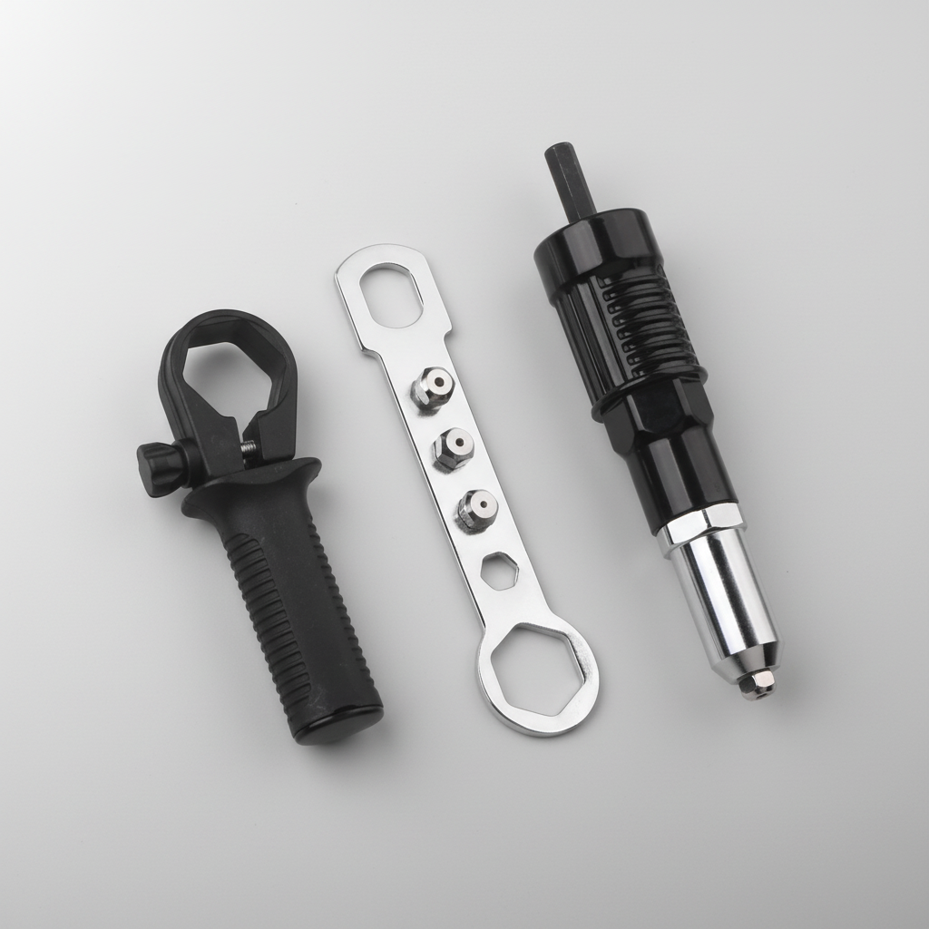Rivet Gun Adapter Kit | Electric Drill Attachment with Interchangeable Nozzles | Versatile Tool for Fastening Tasks 0