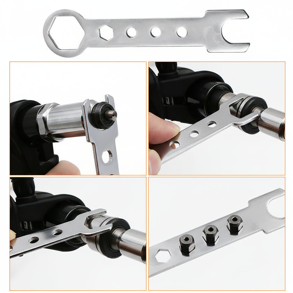 Rivet Gun Adapter Kit | Electric Drill Attachment with Interchangeable Nozzles | Versatile Tool for Fastening Tasks 5