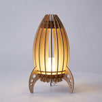 Rocket Lamp | Handcrafted Wooden Table Lamp with Soft Ambient Glow for Cozy Spaces 2