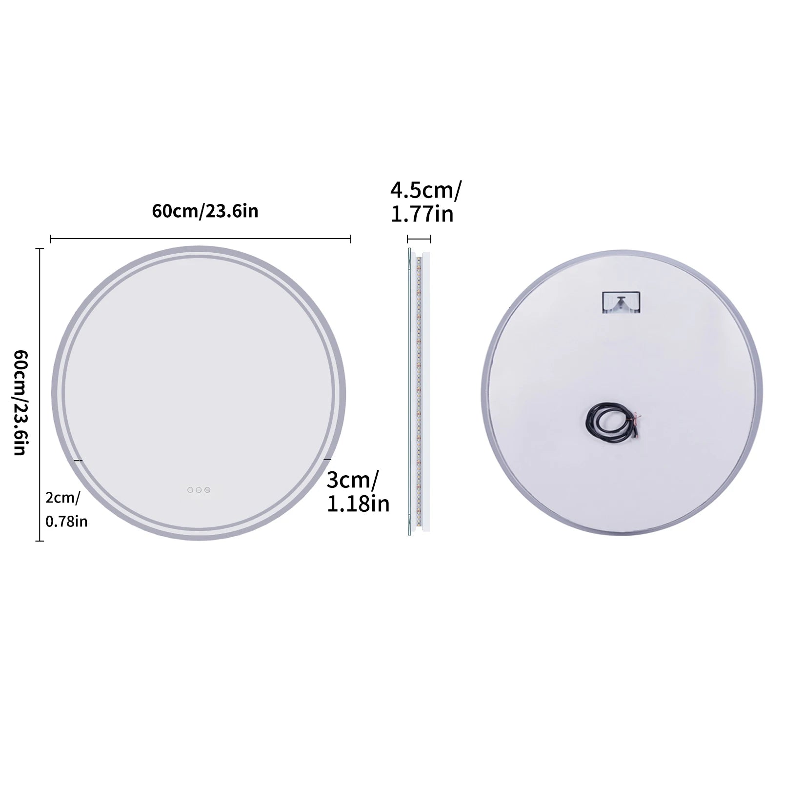 Round LED Bathroom Mirror with Anti-Fog & Dimmable Touch Control | Modern Design for Luxurious Reflection 0
