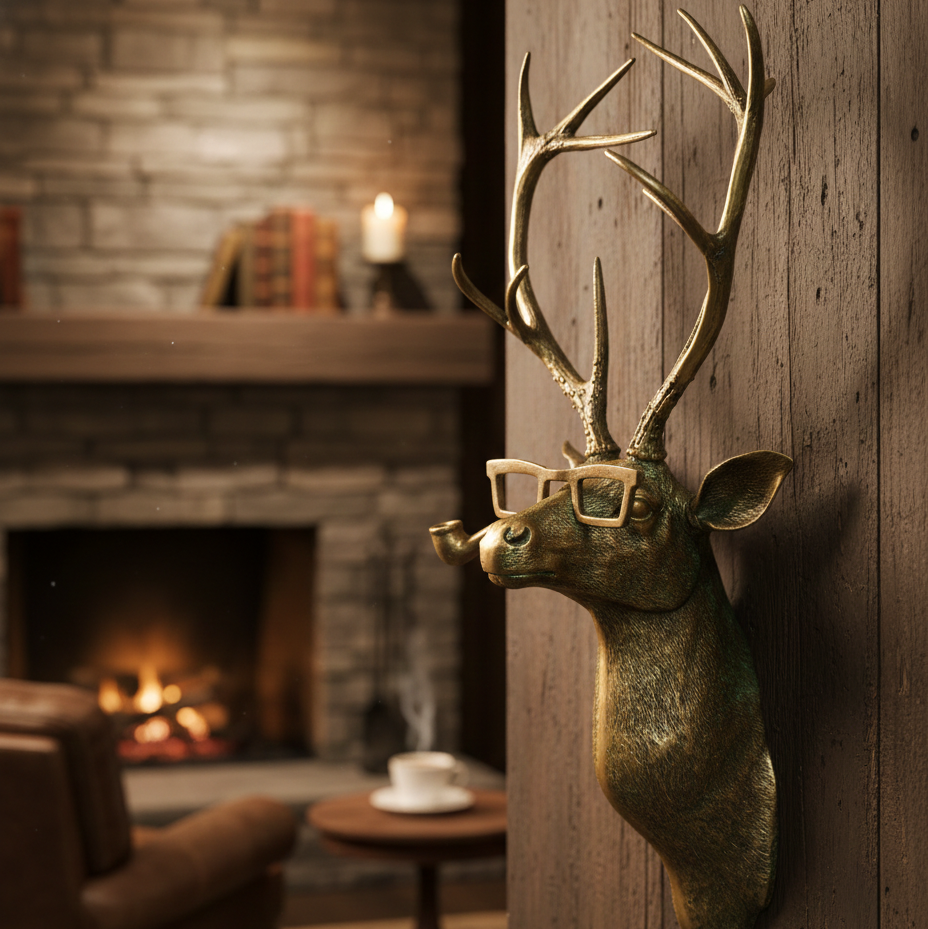 Rustic Decor | Frankie the Stag Wall Mount with Detailed Design | Charming Accent for Home Interiors 0